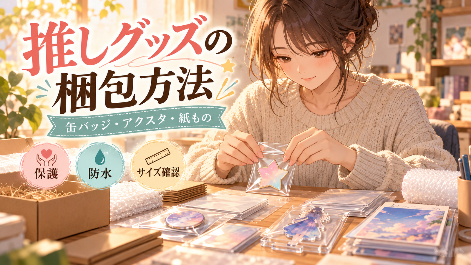 推しグッズの梱包方法｜缶バッジ・アクスタ・紙ものを送る前のチェック