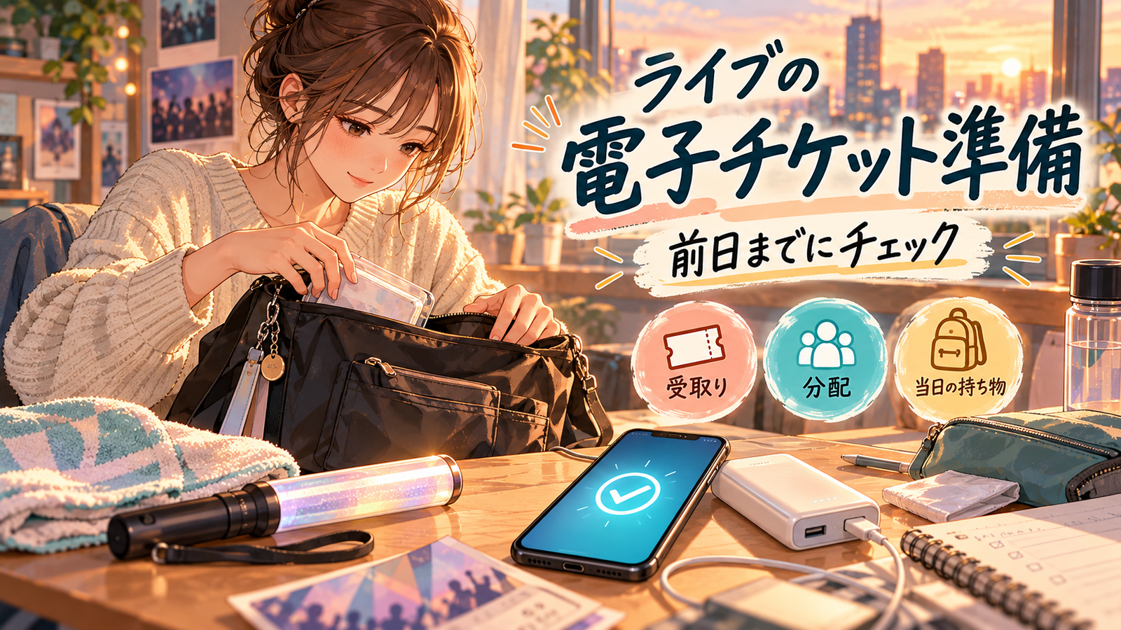 ライブの電子チケット準備｜前日までに確認したい受取り・分配・当日の持ち物