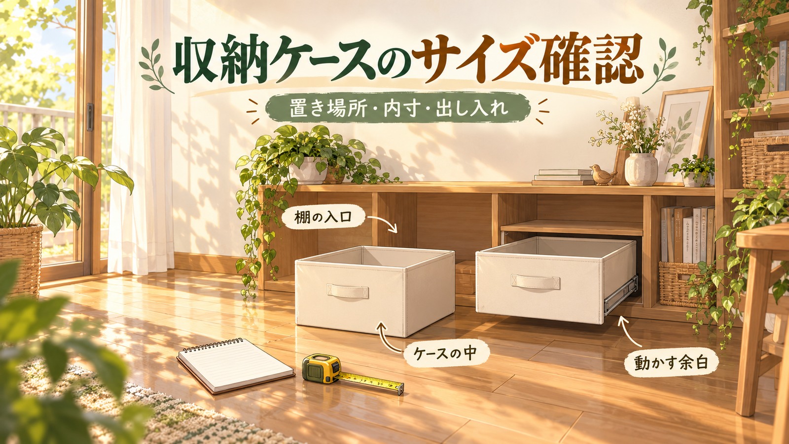 収納ケースを買う前のサイズの測り方｜内寸・開口部・引き出す余白