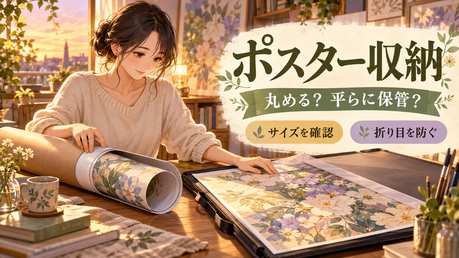 ポスターの収納方法｜丸める・平らに保管する選び方とサイズ確認
