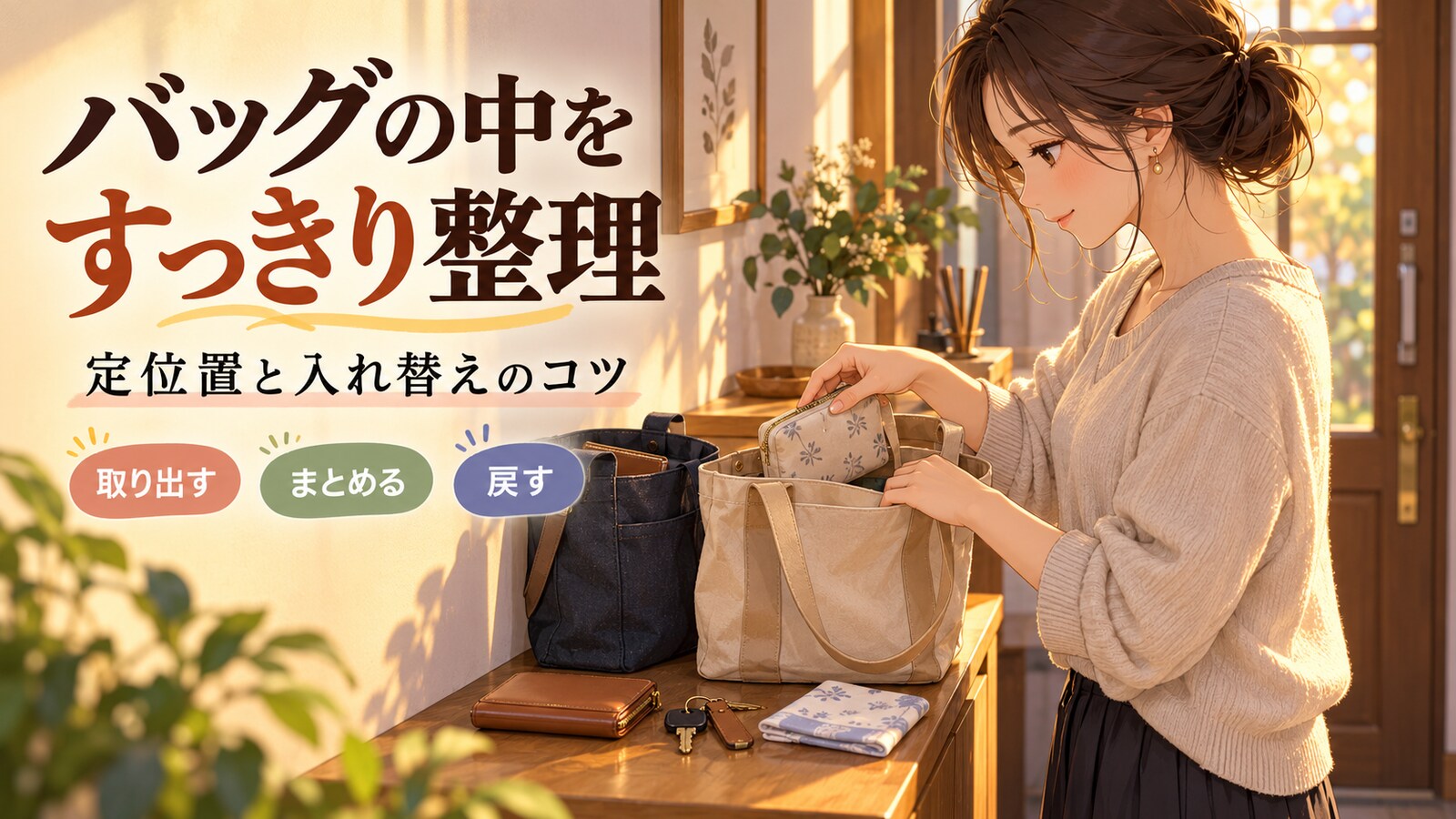 バッグの中を整理する方法｜探し物を減らす定位置と入れ替えのコツ